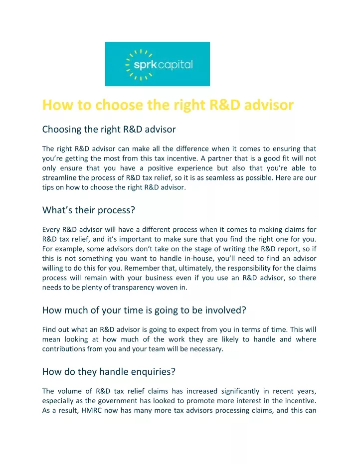 how to choose the right r d advisor