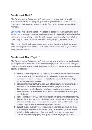 seo hizmeti nedir