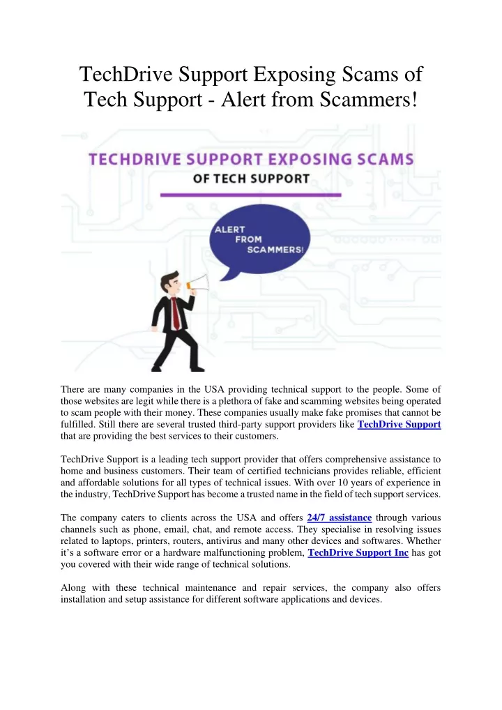 techdrive support exposing scams of tech support