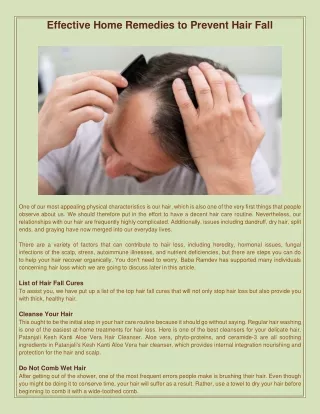 Effective Home Remedies to Prevent Hair Fall