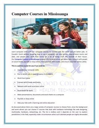 computer courses in mississauga
