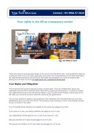 Your rights in the US as a temporary worker