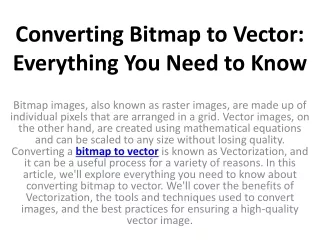 Converting Bitmap to Vector Everything You Need to Know