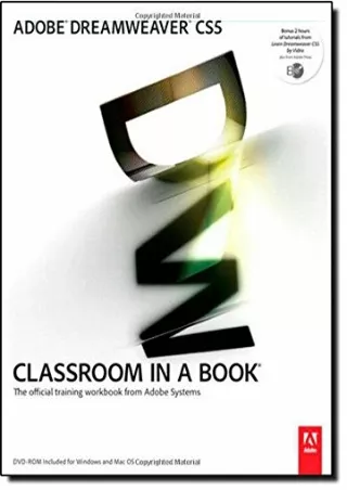 Download⚡️(PDF)❤️ Adobe Dreamweaver CS5 Classroom in a Book: The Official Traini