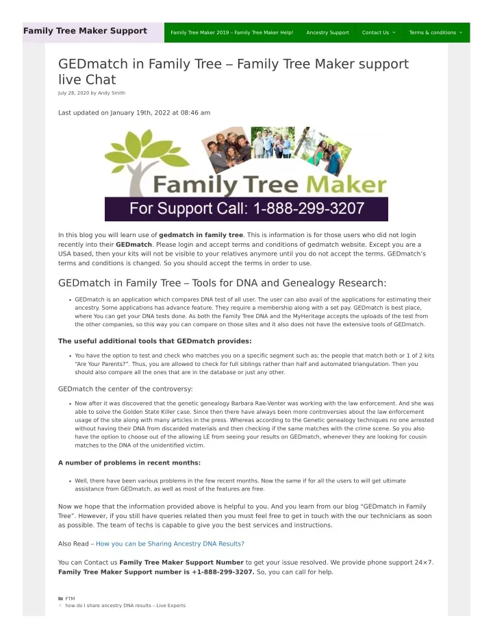 family tree maker support