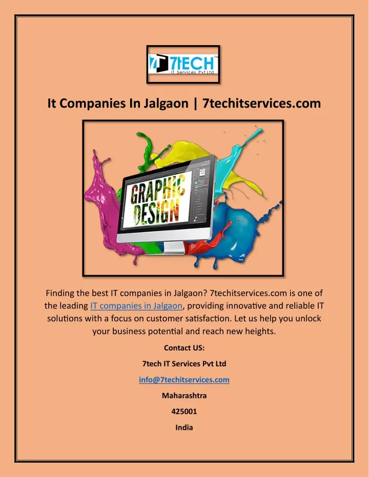 it companies in jalgaon 7techitservices com