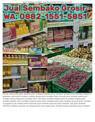 Ô88ᒿ•I55I•585I (WA) Mau Buka Usaha Grosir Sembako Bisnis Grosir Sembako Online