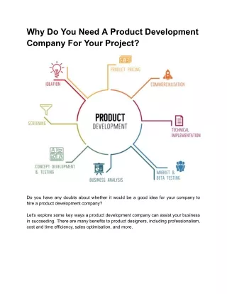 Why Do You Need A Product Development Company For Your Project