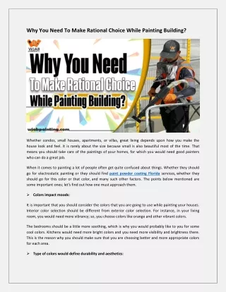 Why You Need To Make Rational Choice While Painting Building (1)
