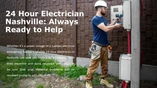 24 Hour Electrician Nashville: Always Ready to Help
