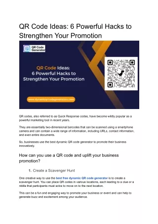 QR Code Ideas: 6 Powerful Hacks to Strengthen Your Promotion