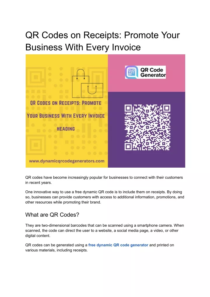 qr codes on receipts promote your business with
