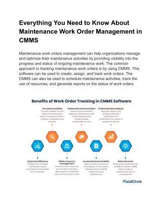 Everything You Need to Know About Maintenance Work Order Management in CMMS
