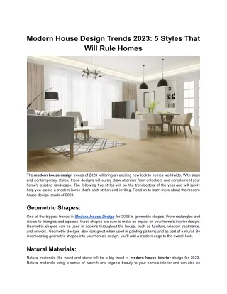 Modern House Design Trends 2023_ 5 Styles That Will Rule Homes - Article - Rennovate