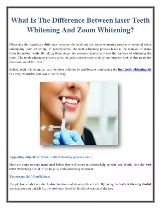 What Is The Difference Between laser Teeth Whitening And Zoom Whitening?