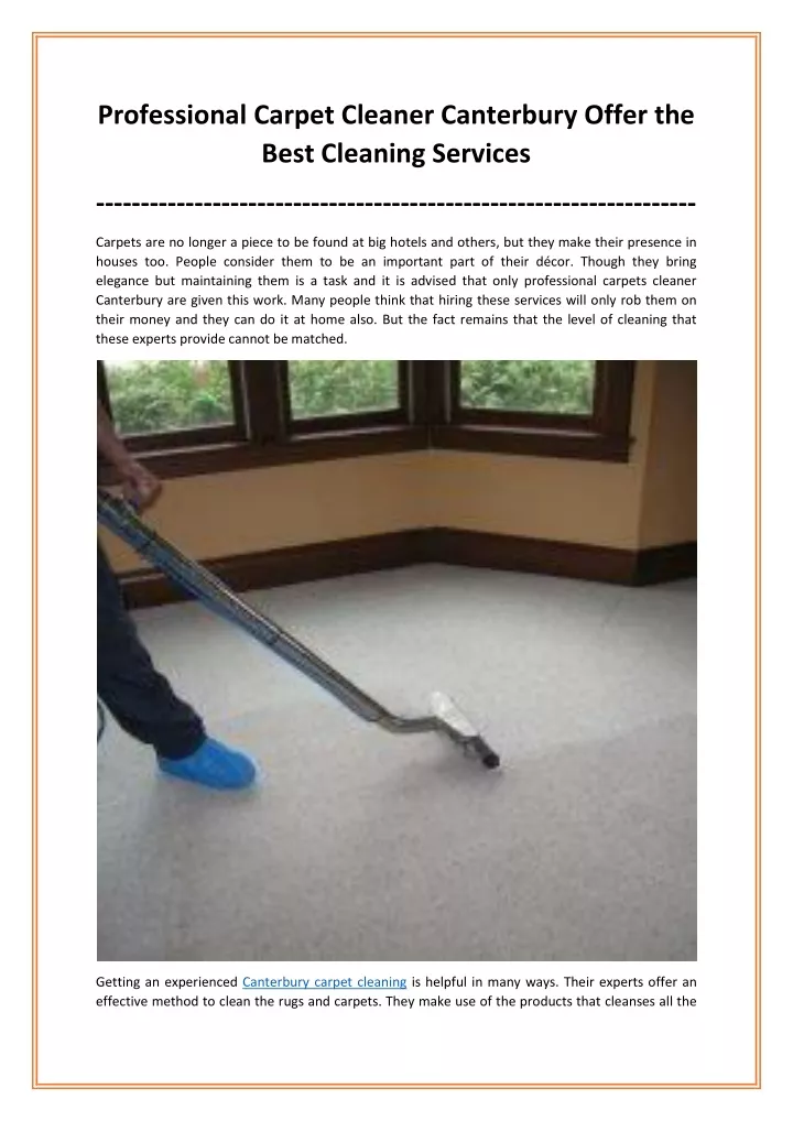 professional carpet cleaner canterbury offer