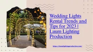 Wedding lights rental Trends and Tips for 2023  Luum Lighting Production
