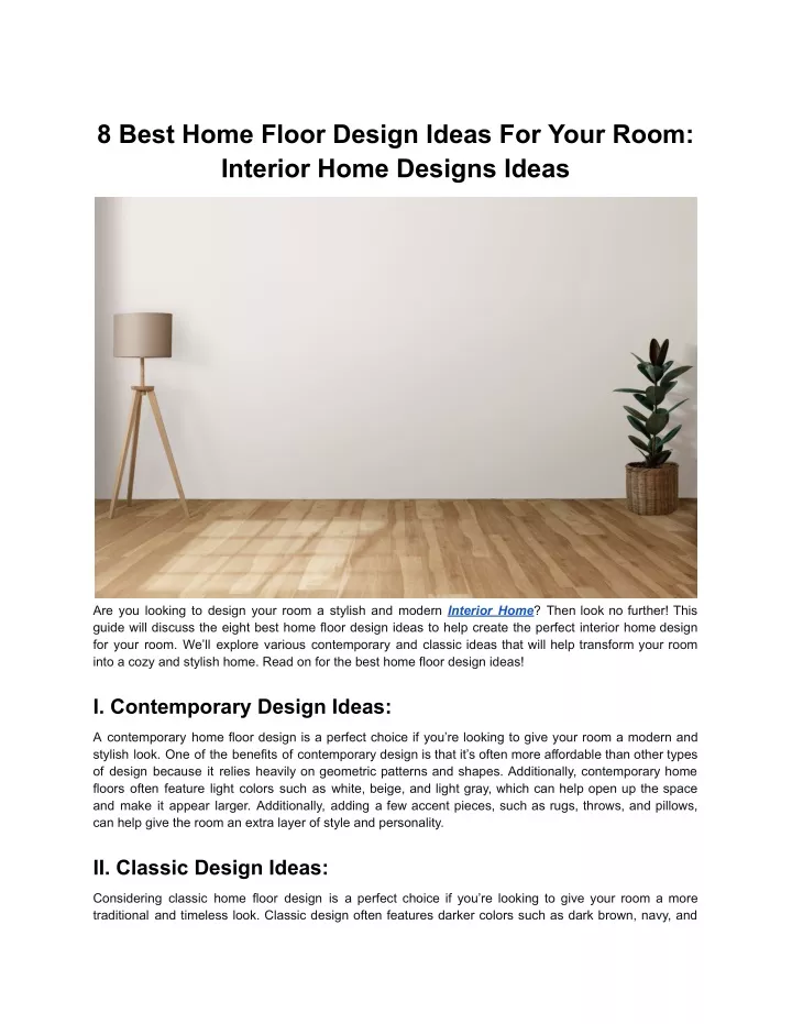 PPT - 8 Best Home Floor Design Ideas For Your Room_ Interior Home ...