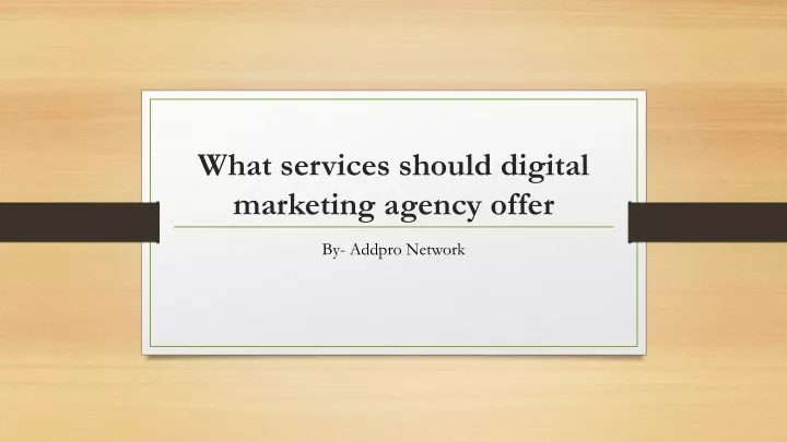 what services should digital marketing agency offer