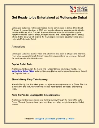 Get Ready to be Entertained at Motiongate Dubai