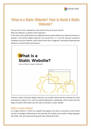 What is a Static Website and How To Create One?