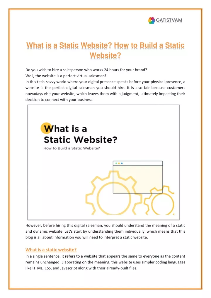 presentation on static website