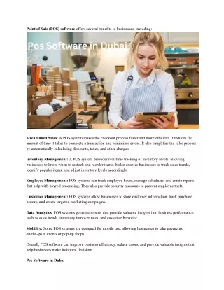 point of sale pos software offers several