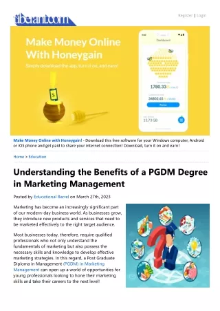 Understanding the Benefits of a PGDM Degree in Marketing Management
