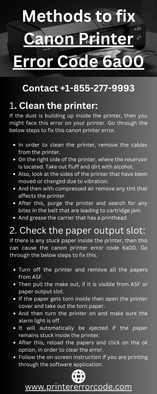 Solution Canon Printer Error Code 6a00 : 1-855-277-9993