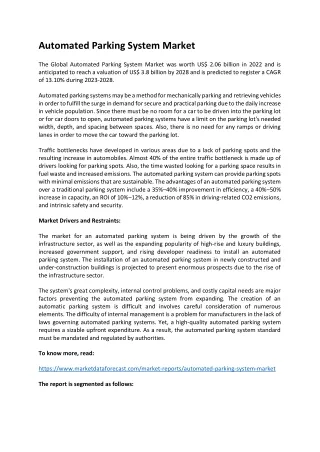 automated parking system market