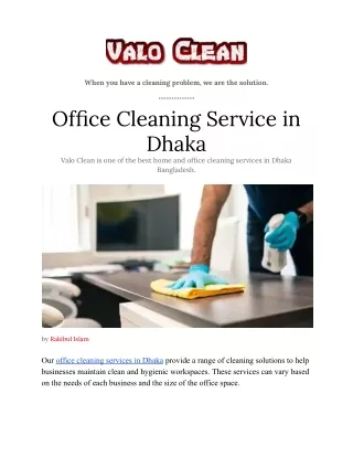 Office Cleaning Service in Dhaka