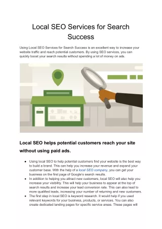 Local SEO Services for Search Success