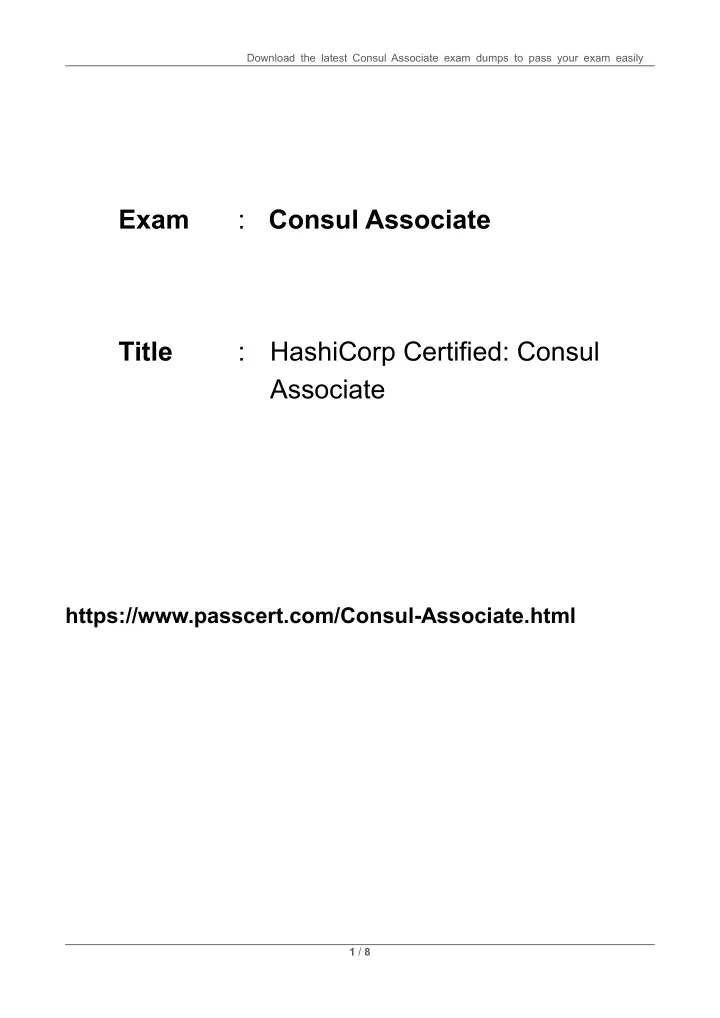 download the latest consul associate exam dumps