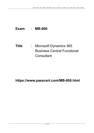 download the latest mb 800 exam dumps to help