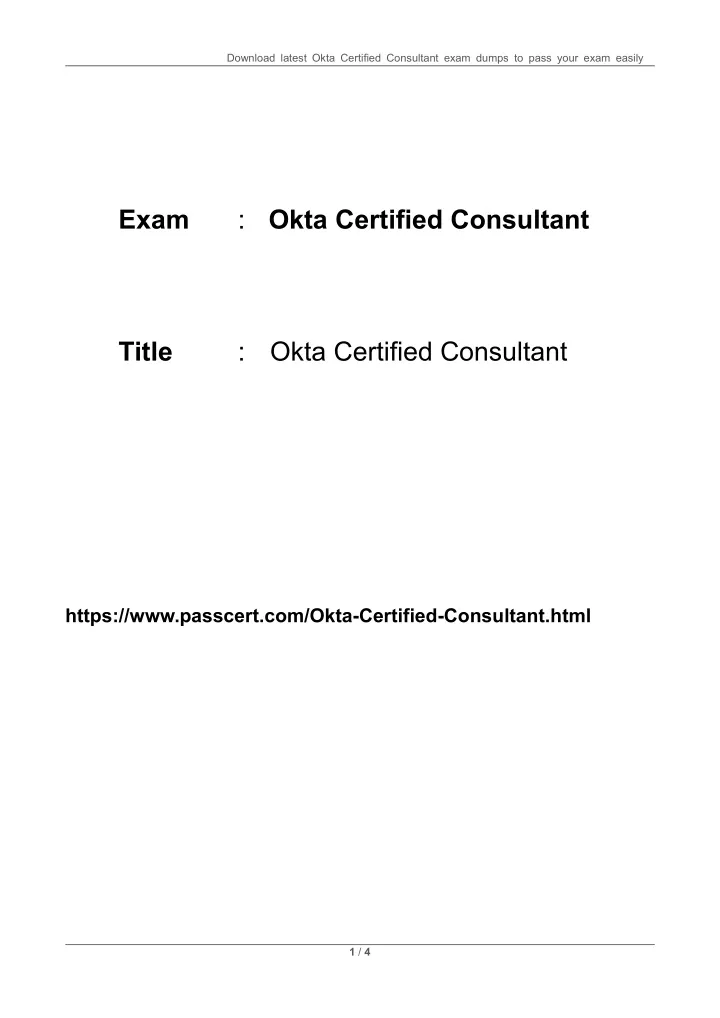 download latest okta certified consultant exam