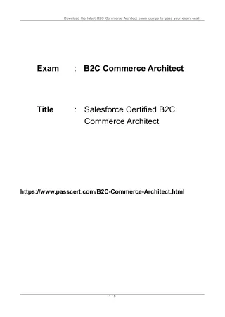 download the latest b2c commerce architect exam