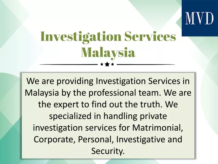 investigation services malaysia