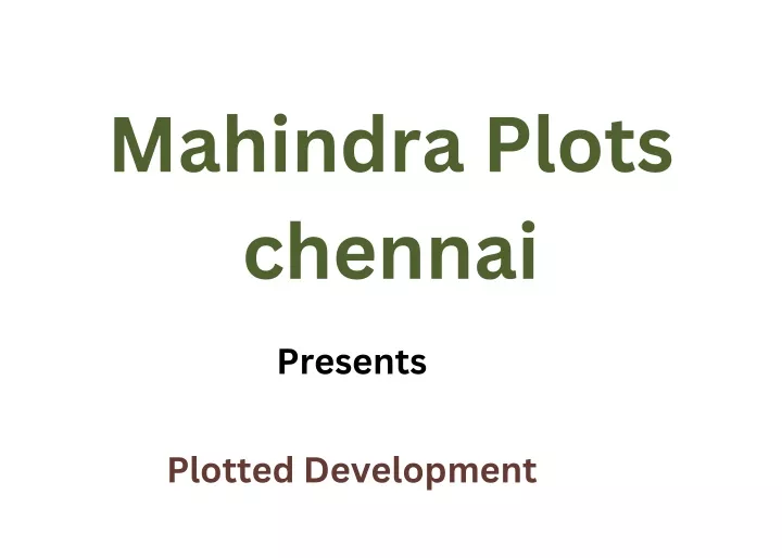 mahindra plots chennai