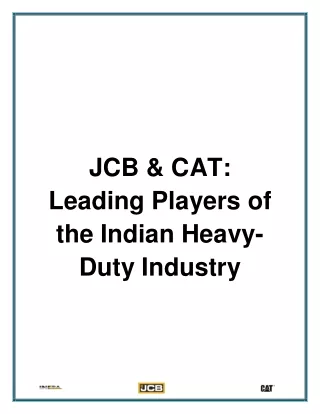 JCB & CAT Leading Players of the Indian Heavy-Duty Industry