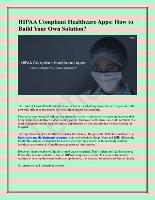 hipaa compliant healthcare apps how to build your