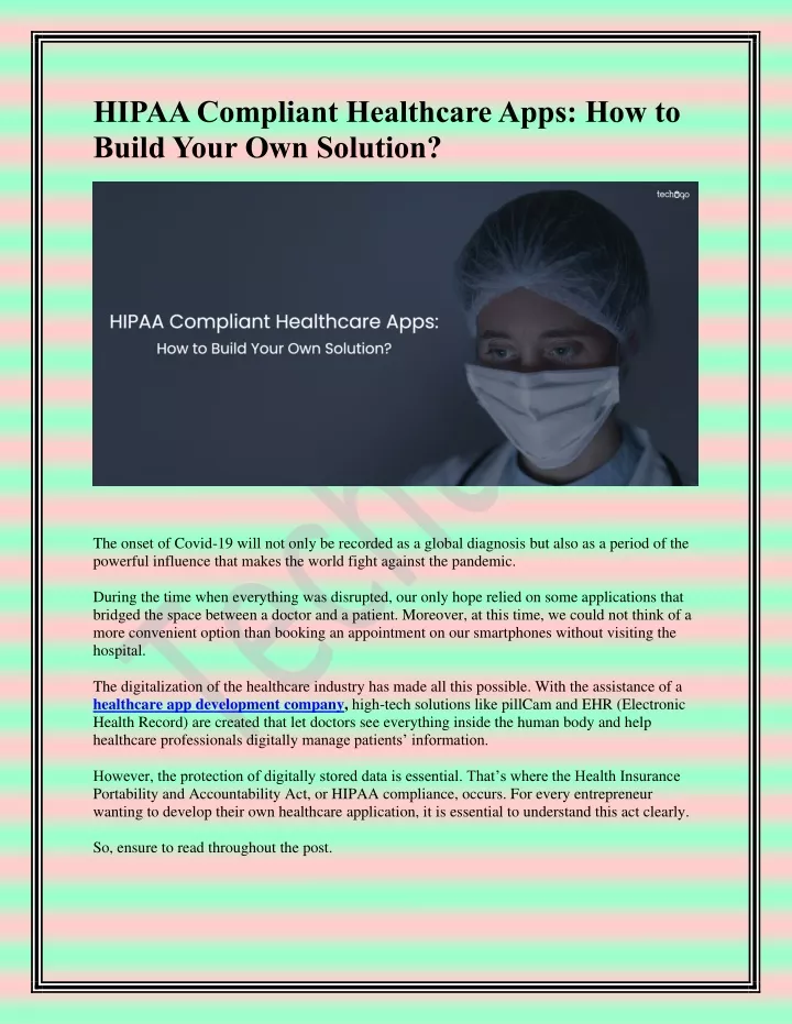 hipaa compliant healthcare apps how to build your