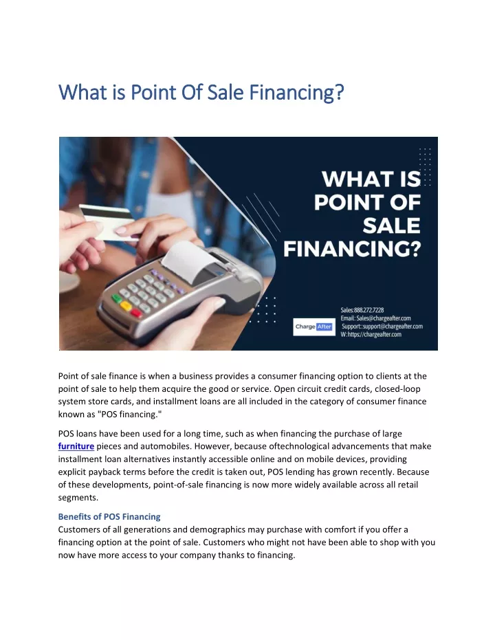what is what is point of sale financing point