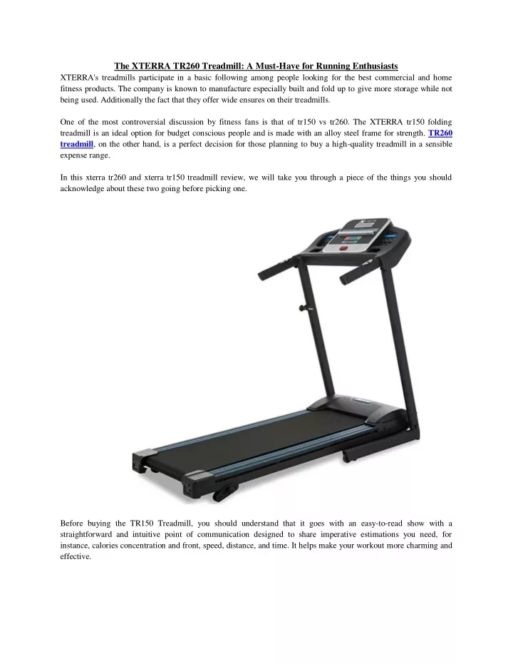 the xterra tr260 treadmill a must have