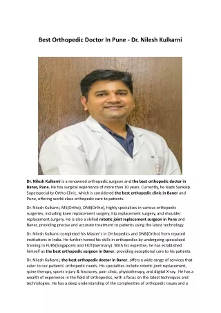 Dr Nilesh Kulkarni