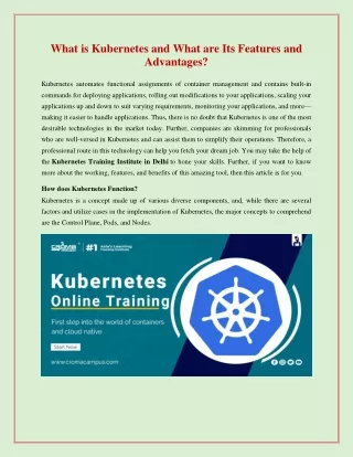 What is Kubernetes and What are Its Features and Advantages?