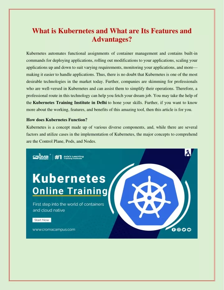 what is kubernetes and what are its features