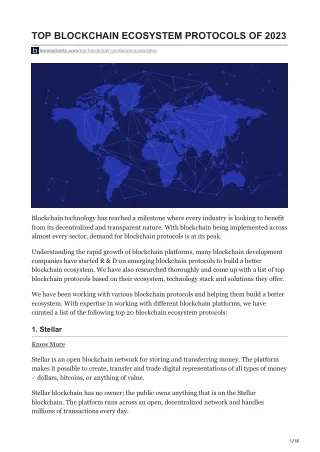 Top Blockchain Ecosystem Protocols Of 2023