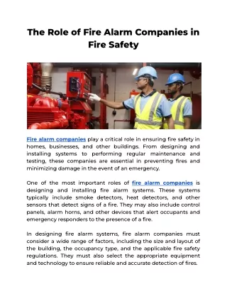 The Role of Fire Alarm Companies in Fire Safety