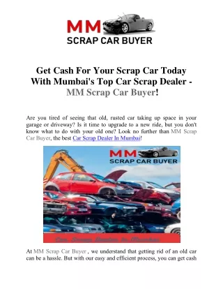 Car Scrap Dealer In Mumbai Call- 7290093160