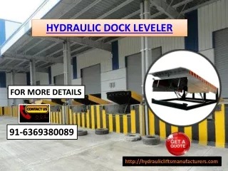 Hydraulic Dock Leveler Bangalore, Coimbatore, Madurai, Erode, Salem, Vijayawada, Mysore, Pune, Delhi